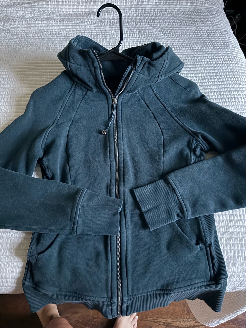 lululemon athletica dark teal scuba Hoodie Jacket